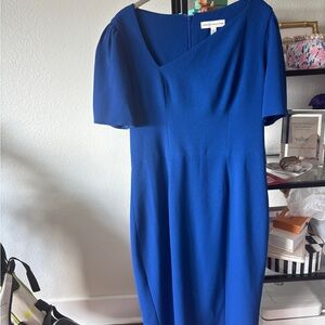 Dress the Population Royal Blue Midi Dress with Short Sleeves
